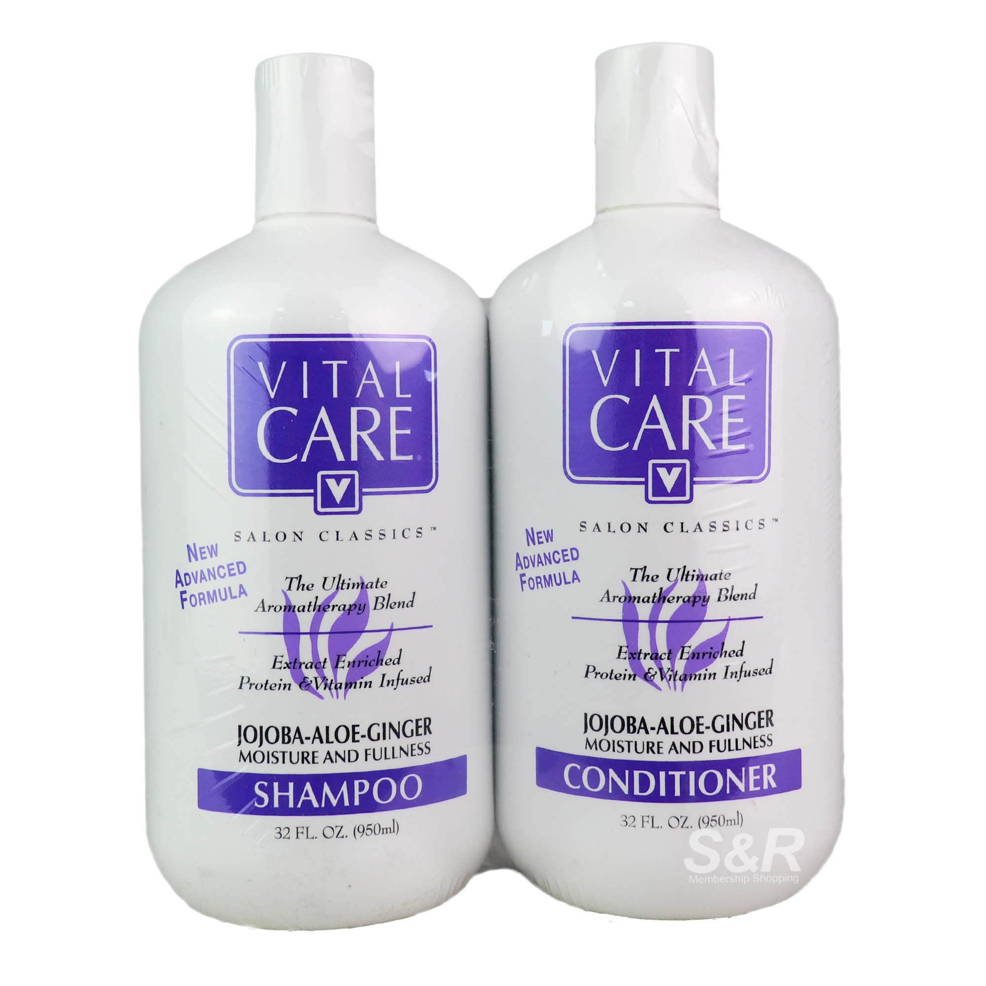Vital Care Salon Classics Jojoba-Aloe-Ginger Moisture and Fullness Shampoo and Conditioner 2 bottles